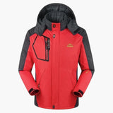 Men's ski jacket with hood and zippered pockets