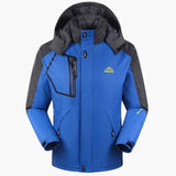 Men's ski jacket with hood and zippered pockets