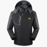 Men's ski jacket with hood and zippered pockets