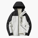 Unisex ski jacket with adjustable hood and front pockets