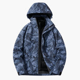 Unisex ski jacket with adjustable hood and front pockets