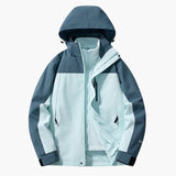 Unisex ski jacket with adjustable hood and front pockets