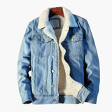 Men's denim jacket with button closure