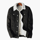 Men's denim jacket with button closure