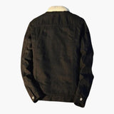 Men's denim jacket with button closure