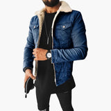 Men's denim jacket with sherpa collar