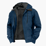Men's hooded jacket with zipper closure