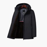 Men's hooded jacket with zip closure