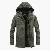 Men's hooded jacket with zip closure and fleece lining