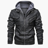Men's hooded jacket with zippered pockets and long sleeves