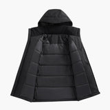 Men's jacket with hood and full zipper closure