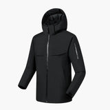 Men's jacket with hood and full zipper closure