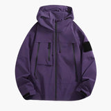 Men's jacket with hood and multiple pockets