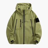 Men's jacket with hood and multiple pockets