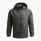Men's jacket with hood and chest pocket