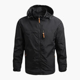 Men's jacket with hood and chest pocket