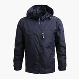 Men's jacket with hood and chest pocket