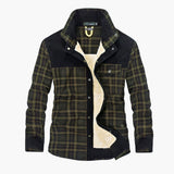 Men's plaid jacket with button closure