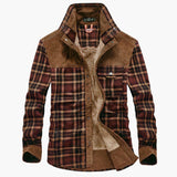 Men's plaid jacket with button closure