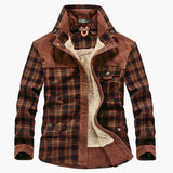 Men's plaid jacket with button closure