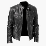 Men's jacket with stand-up collar and zippered pockets