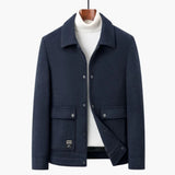 Men's jacket with pointed collar and flap pockets