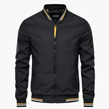 Men's jacket with zip closure, stand-up collar, and pockets