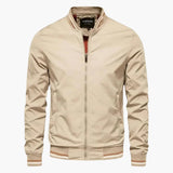 Men's jacket with zip closure, stand-up collar, and pockets