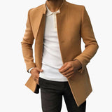 Men's jacket with modern collar and straight cut