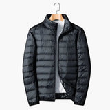 Men's jacket with stand-up collar and zip closure