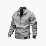 Men's jacket with zipper and ribbed hem