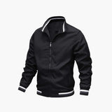 Men's jacket with zipper and ribbed hem
