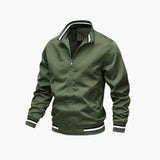 Men's jacket with zipper and ribbed hem
