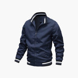 Men's jacket with zipper and ribbed hem