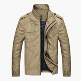 Men's jacket with zip closure and stand-up collar