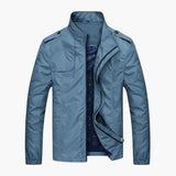 Men's jacket with zip closure and stand-up collar
