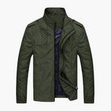 Men's jacket with zip closure and stand-up collar