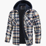 Men's jacket with checkered pattern and hood