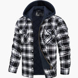 Men's jacket with checkered pattern and hood