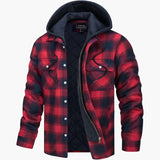 Men's jacket with checkered pattern and hood