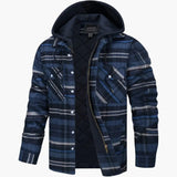 Men's jacket with checkered pattern and hood