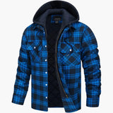 Men's jacket with checkered pattern and hood