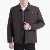 Men's jacket with pointed collar and front pockets