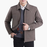 Men's jacket with pointed collar and front pockets
