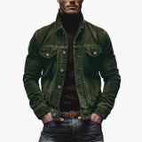 Men's corduroy jacket with button closure