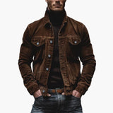 Men's corduroy jacket with button closure