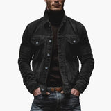 Men's corduroy jacket with button closure