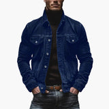 Men's corduroy jacket with button closure