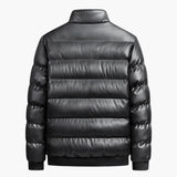 Men's quilted jacket with stand-up collar