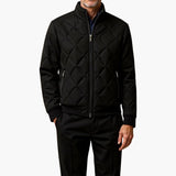Men's quilted jacket with stand-up collar